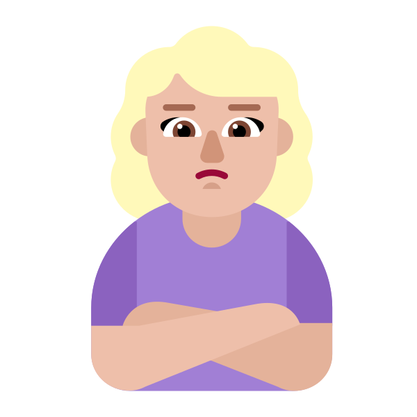 Woman Pouting Flat Medium Light