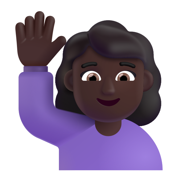 Woman Raising Hand Color Dark Vector