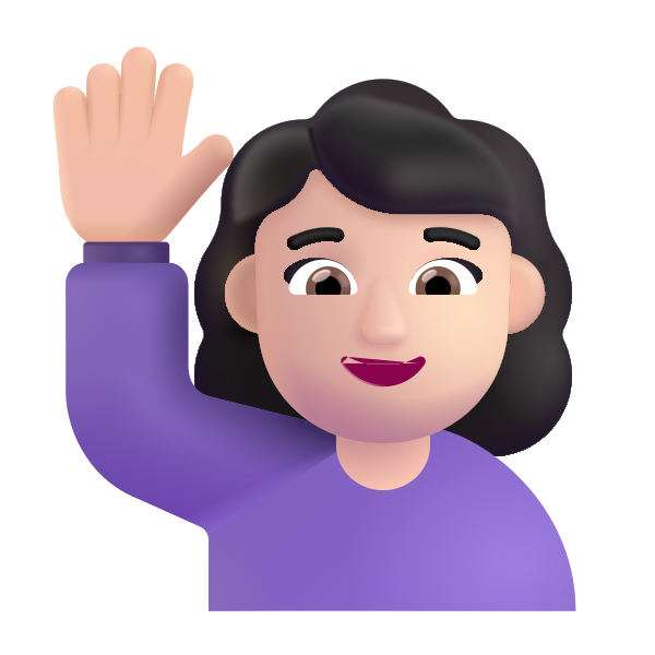 Woman Raising Hand Color Light