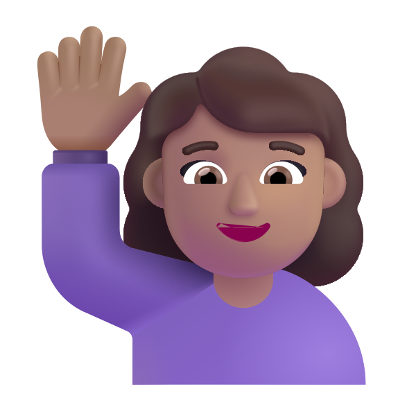 Woman Raising Hand Color Medium Vector