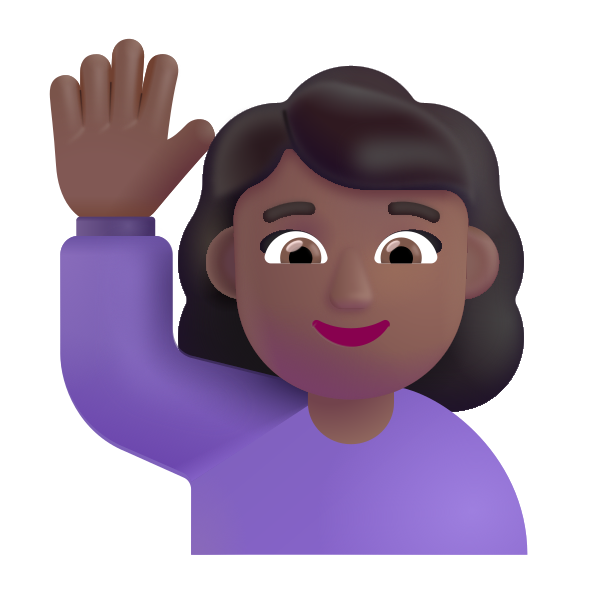 Woman Raising Hand Color Medium Dark