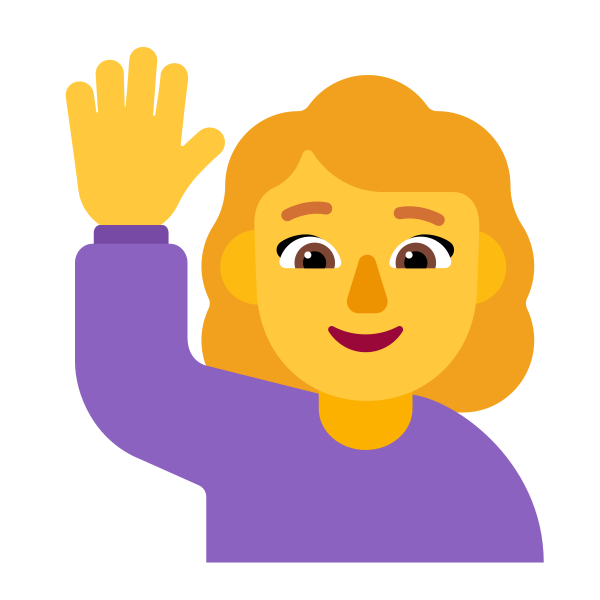Woman Raising Hand Flat Default
