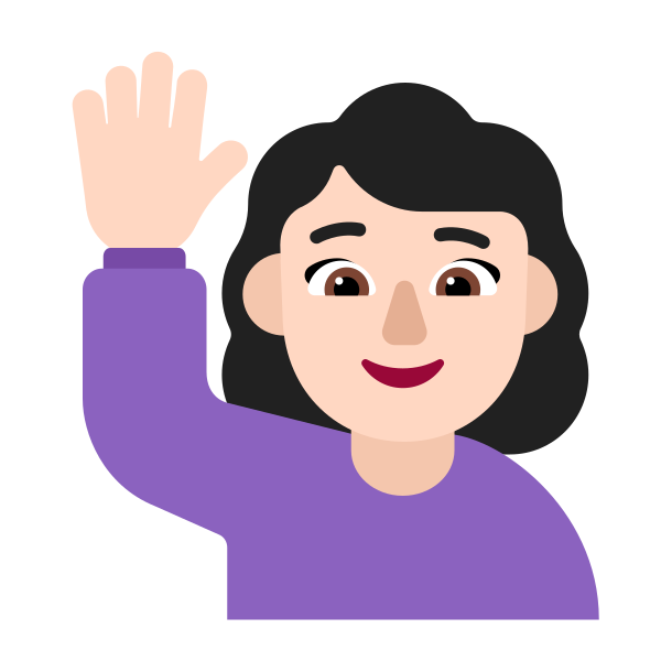 Woman Raising Hand Flat Light