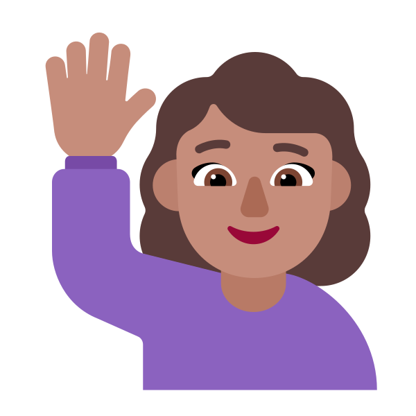 Woman Raising Hand Flat Medium Vector