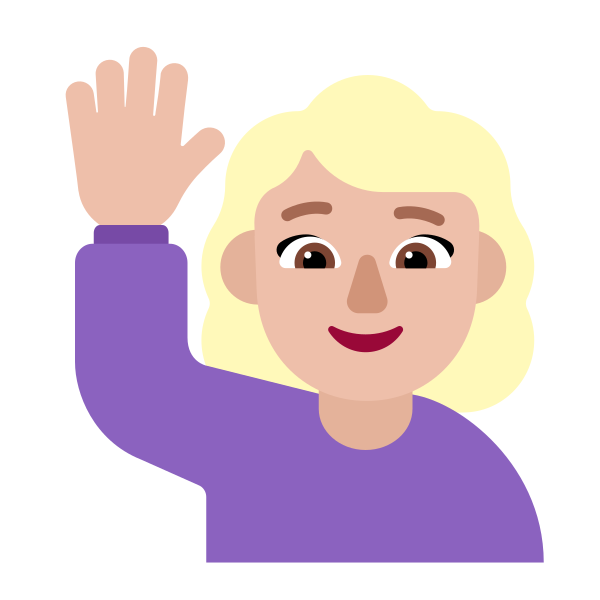 Woman Raising Hand Flat Medium Light
