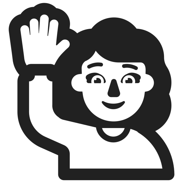 Woman Raising Hand High Contrast Default Vector