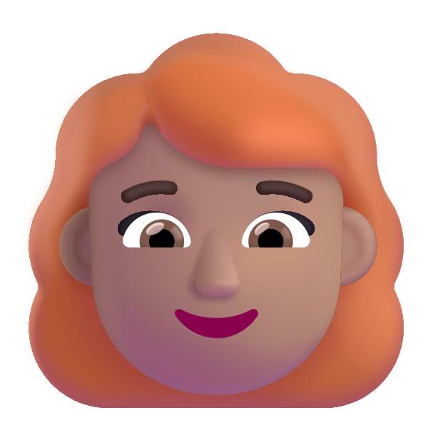 Woman Red Hair Color Medium Vector
