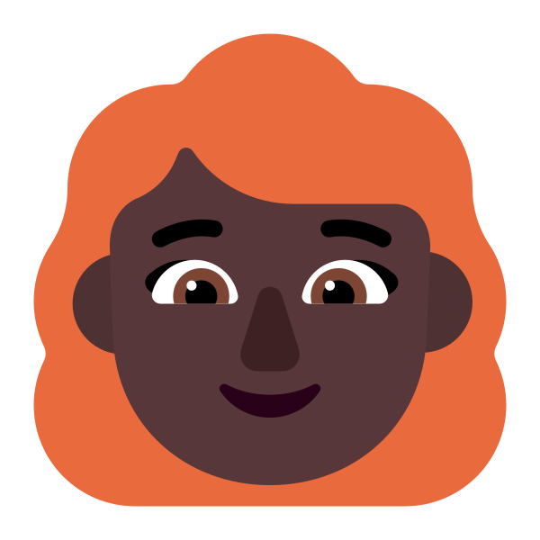Woman Red Hair Flat Dark Vector