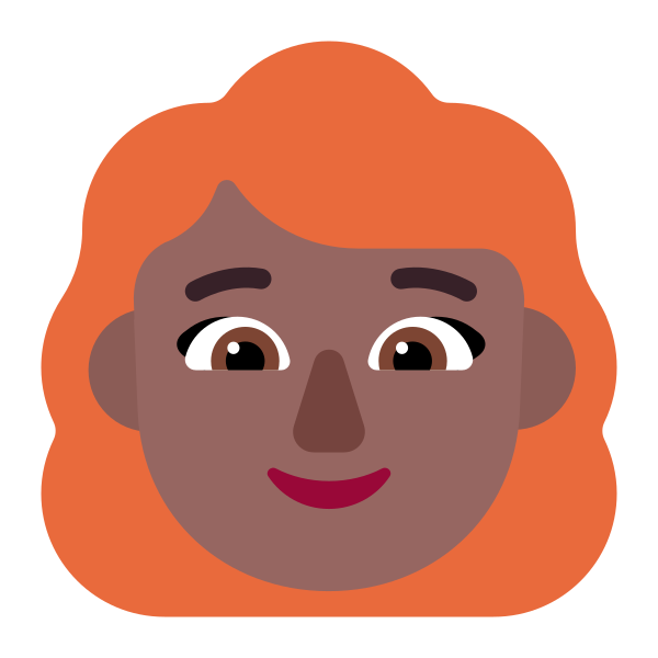 Woman Red Hair Flat Medium Dark Vector