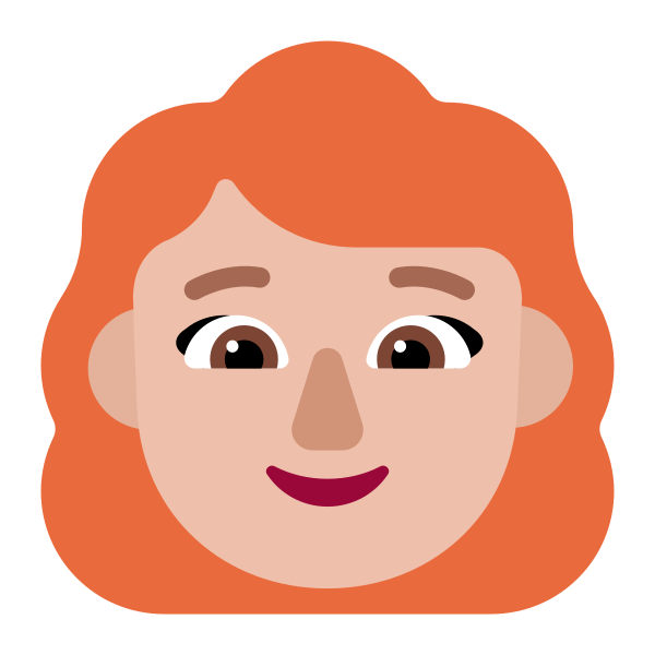 Woman Red Hair Flat Medium Light