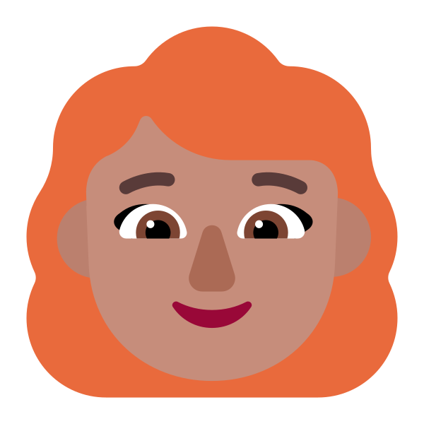 Woman Red Hair Flat Medium Vector
