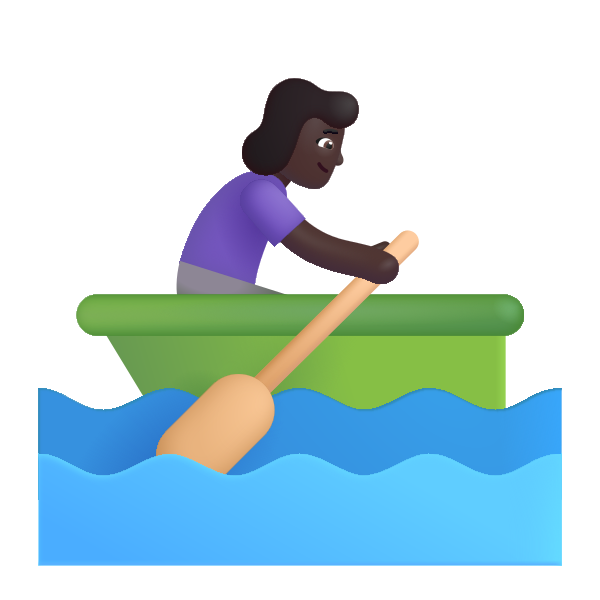 Woman Rowing Boat Color Dark Vector