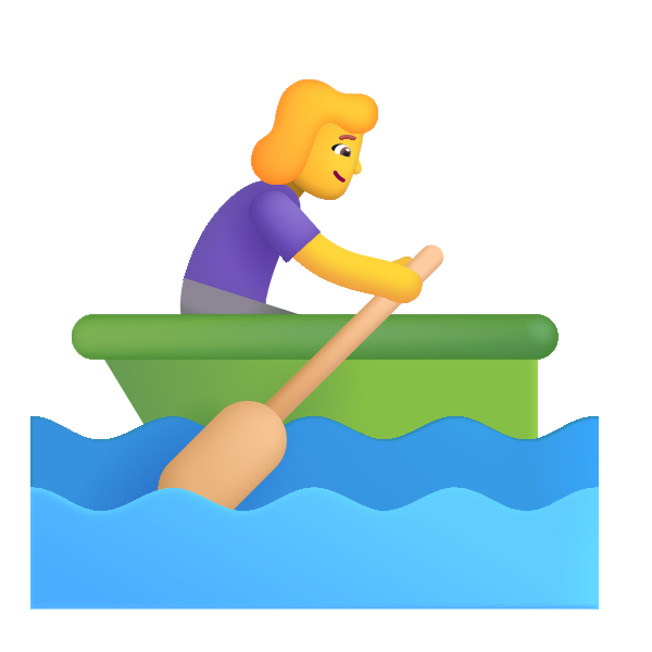 Woman Rowing Boat Color Default Vector