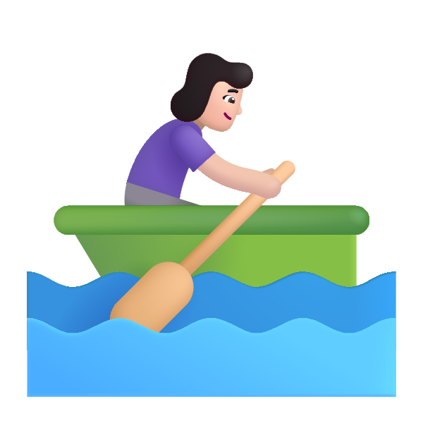 Woman Rowing Boat Color Light