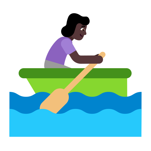 Woman Rowing Boat Flat Dark