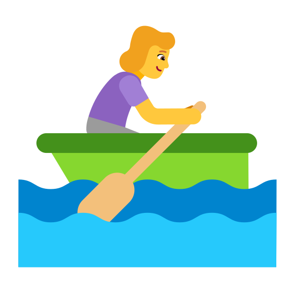 Woman Rowing Boat Flat Default