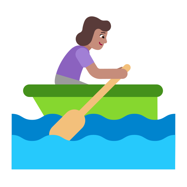 Woman Rowing Boat Flat Medium Vector
