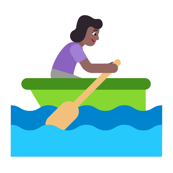 Woman Rowing Boat Flat Medium Dark