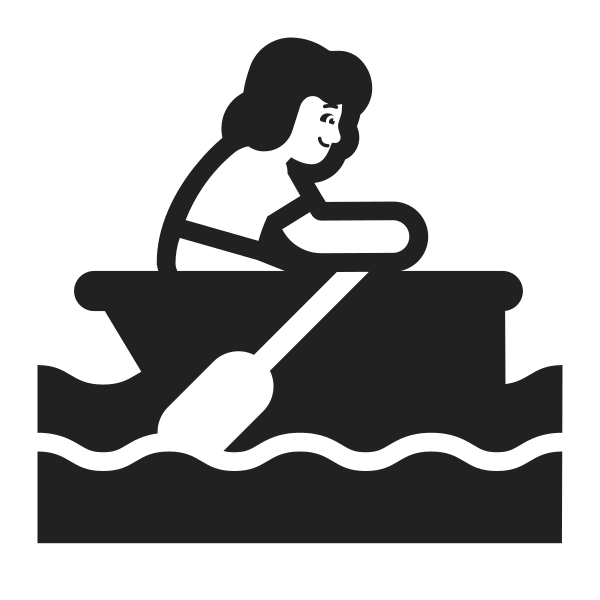 Woman Rowing Boat High Contrast Default Vector