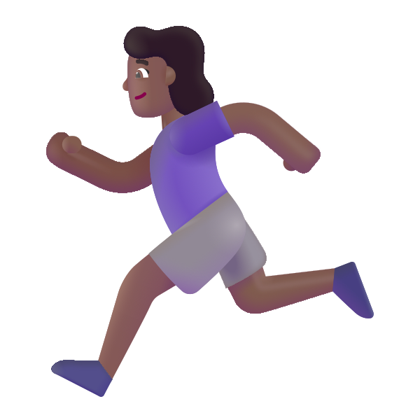 Woman Running Color Medium Dark Vector