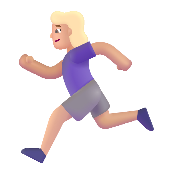 Woman Running Color Medium Light Vector