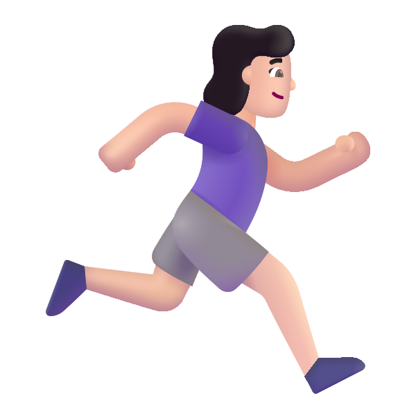Woman Running Facing Right Color Light Vector