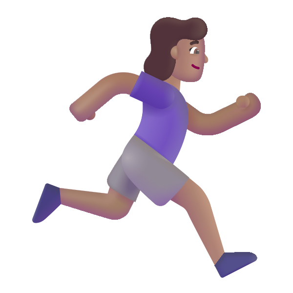 Woman Running Facing Right Color Medium Vector