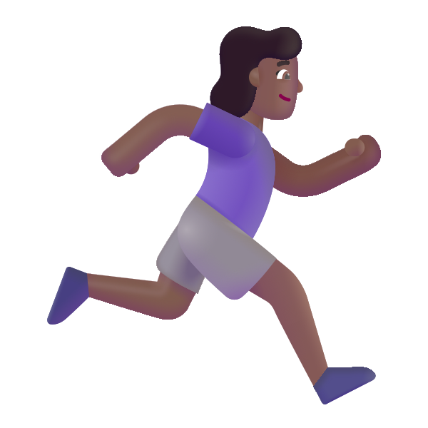 Woman Running Facing Right Color Medium Dark
