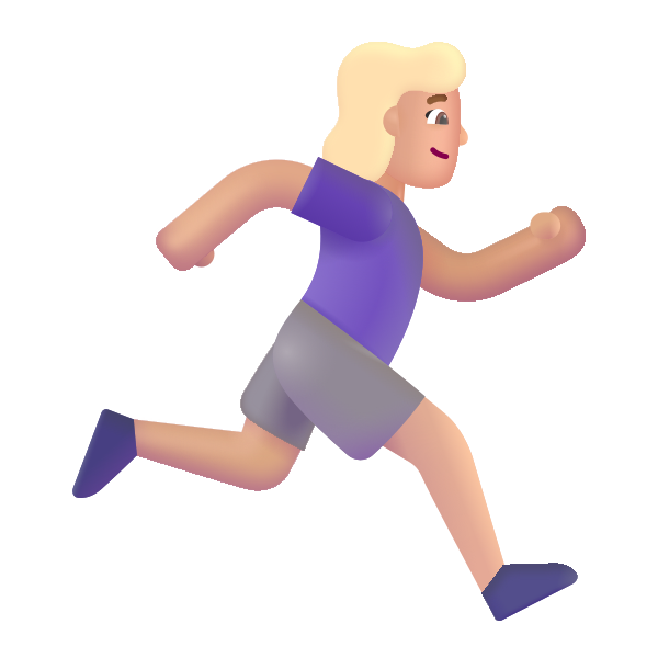 Woman Running Facing Right Color Medium Light