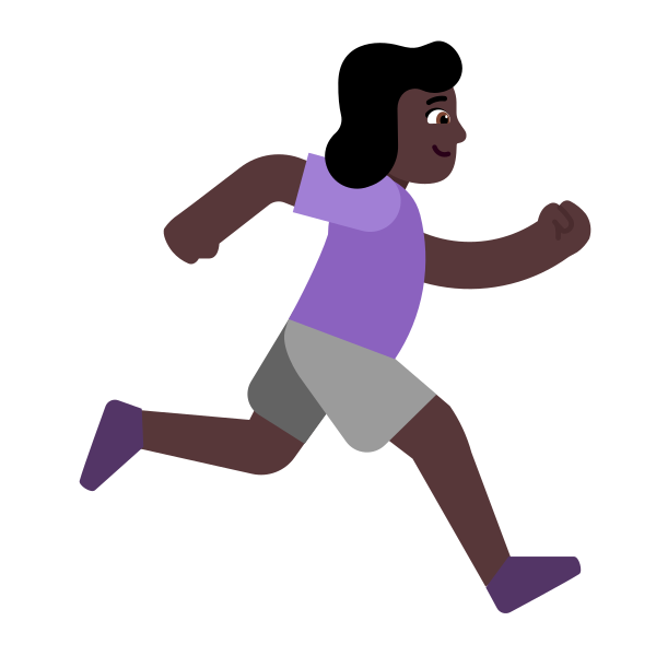 Woman Running Facing Right Flat Dark Vector