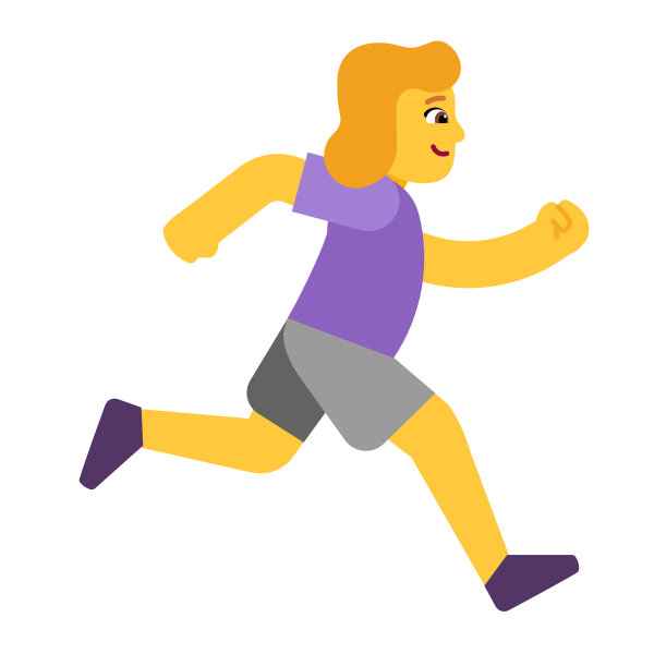 Woman Running Facing Right Flat Default Vector