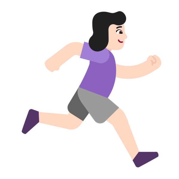 Woman Running Facing Right Flat Light Vector