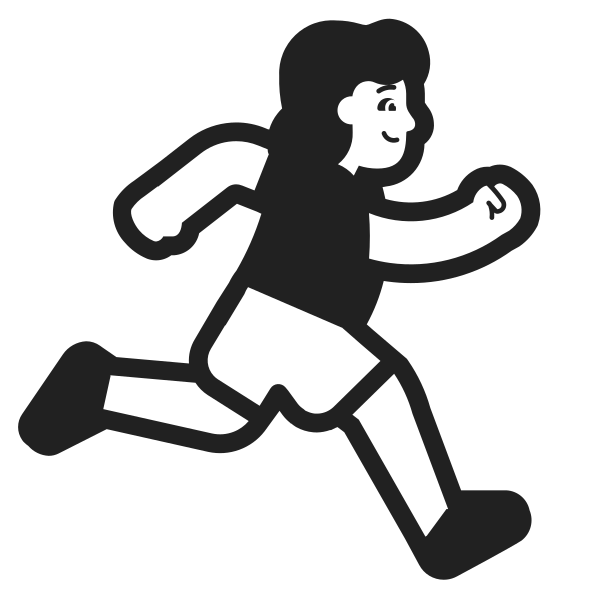 Woman Running Facing Right High Contrast Default Vector