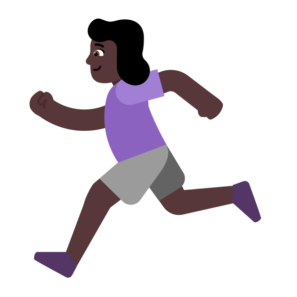 Woman Running Flat Dark Vector