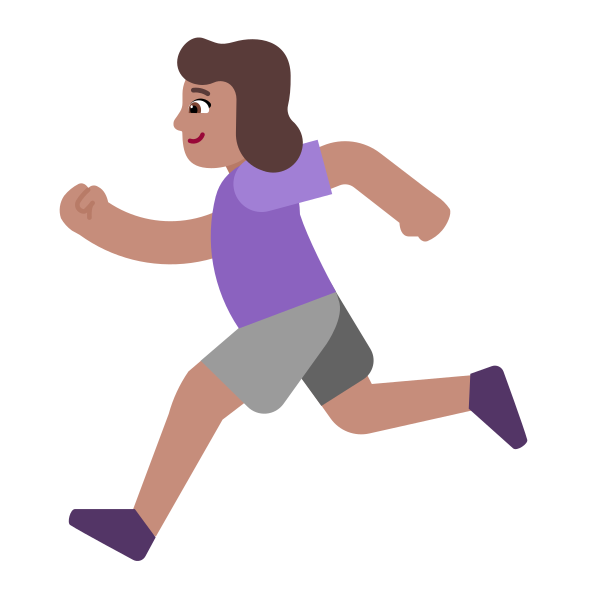 Woman Running Flat Medium