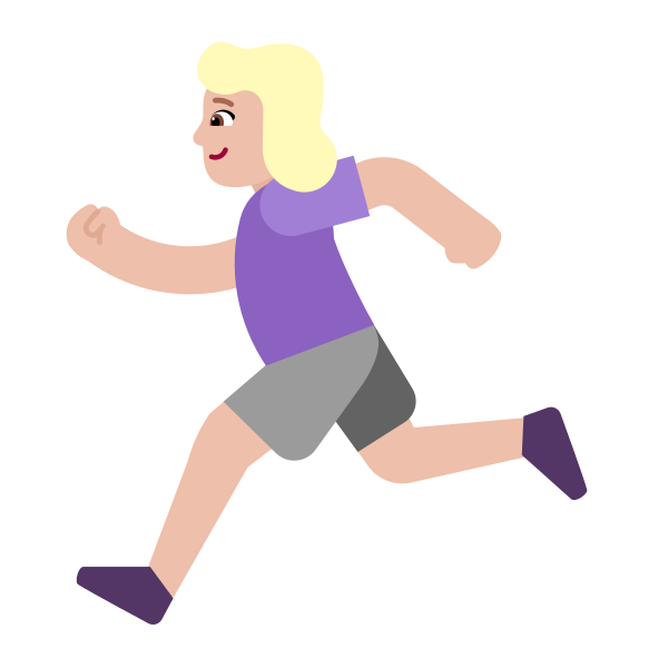 Woman Running Flat Medium Light Vector