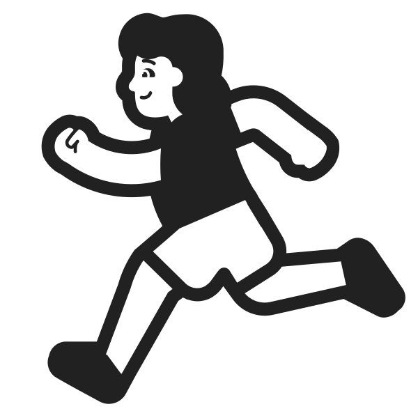 Woman Running High Contrast Default Vector