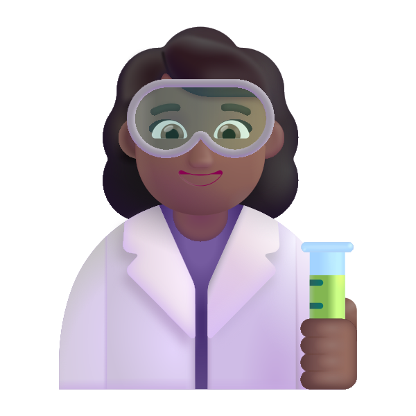 Woman Scientist Color Medium Dark Vector