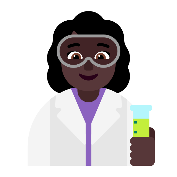 Woman Scientist Flat Dark Vector