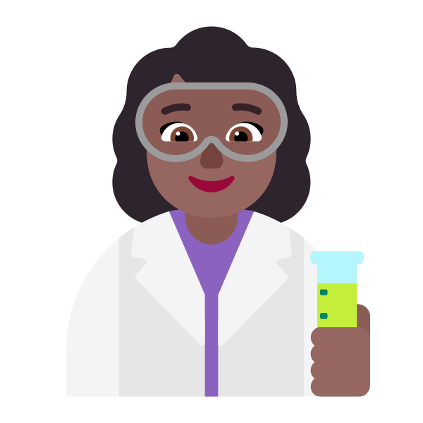 Woman Scientist Flat Medium Dark Vector