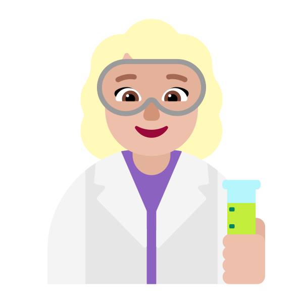 Woman Scientist Flat Medium Light