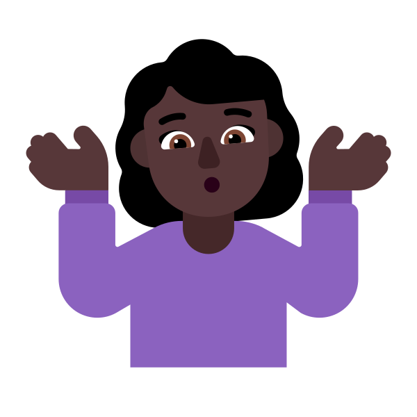 Woman Shrugging Flat Dark Vector