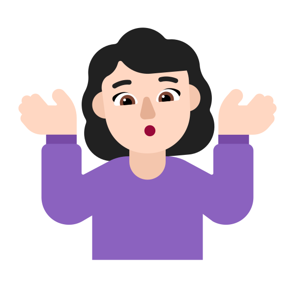 Woman Shrugging Flat Light Vector