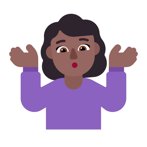 Woman Shrugging Flat Medium Dark Vector