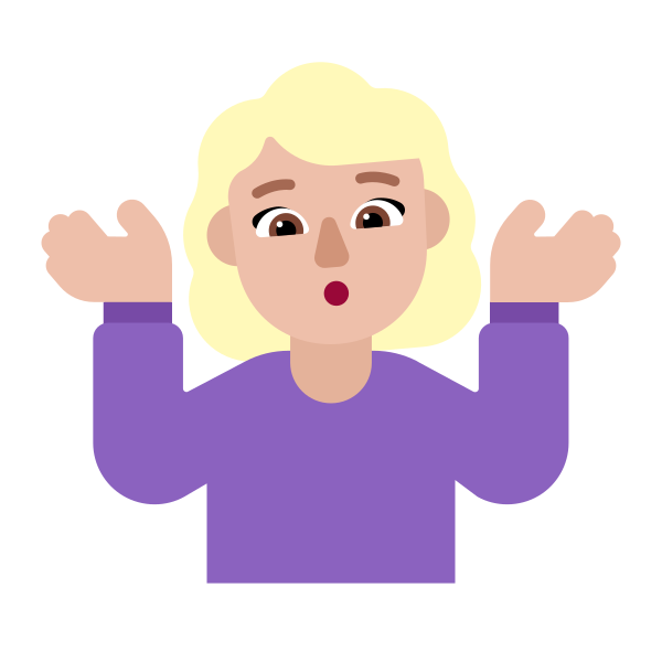 Woman Shrugging Flat Medium Light