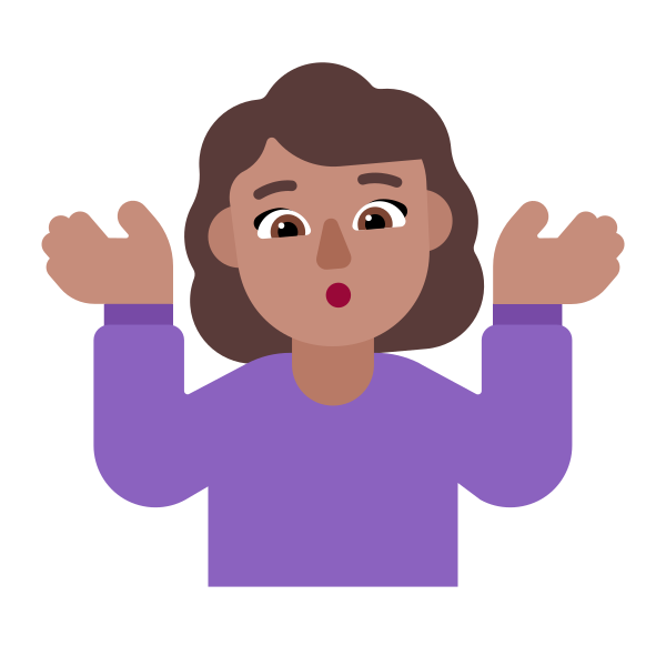 Woman Shrugging Flat Medium Vector