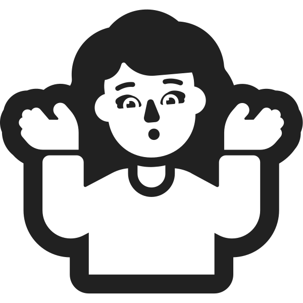 Woman Shrugging High Contrast Default Vector