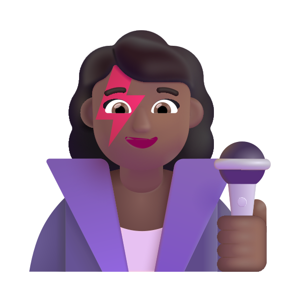 Woman Singer Color Medium Dark Vector