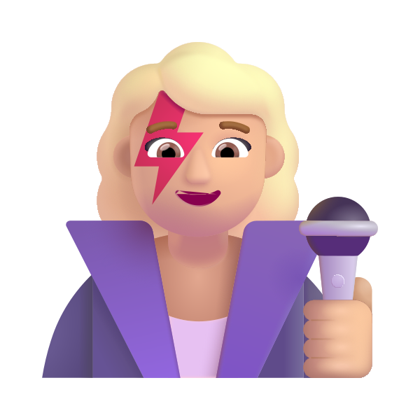 Woman Singer Color Medium Light Vector