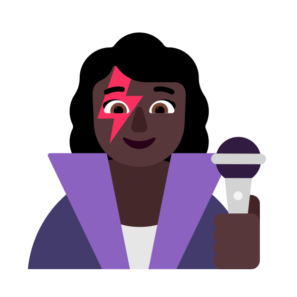 Woman Singer Flat Dark Vector